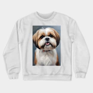 Shih Tzu Dog Breed Oil Painting Crewneck Sweatshirt